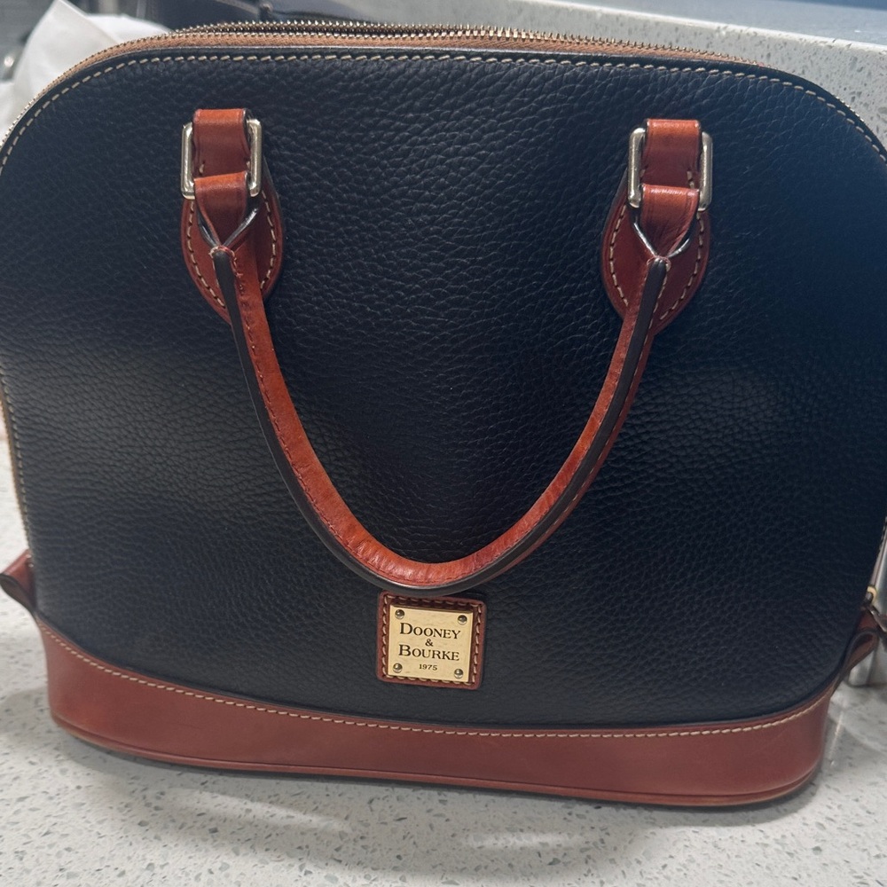 Dooney & Bourke Black and Tan Satchel